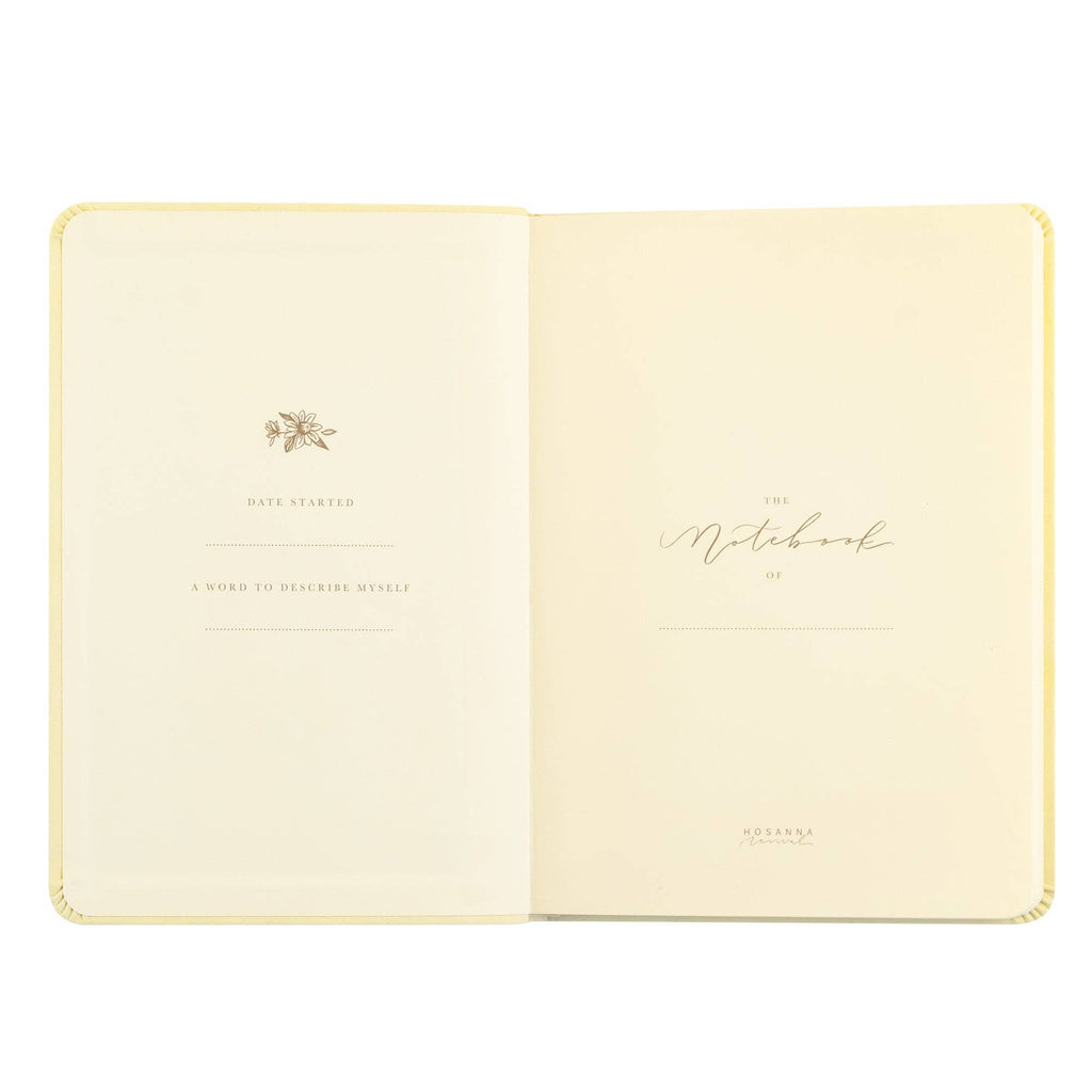 Opening pages with spaces for the owner's name, date started and a word to describe yourself