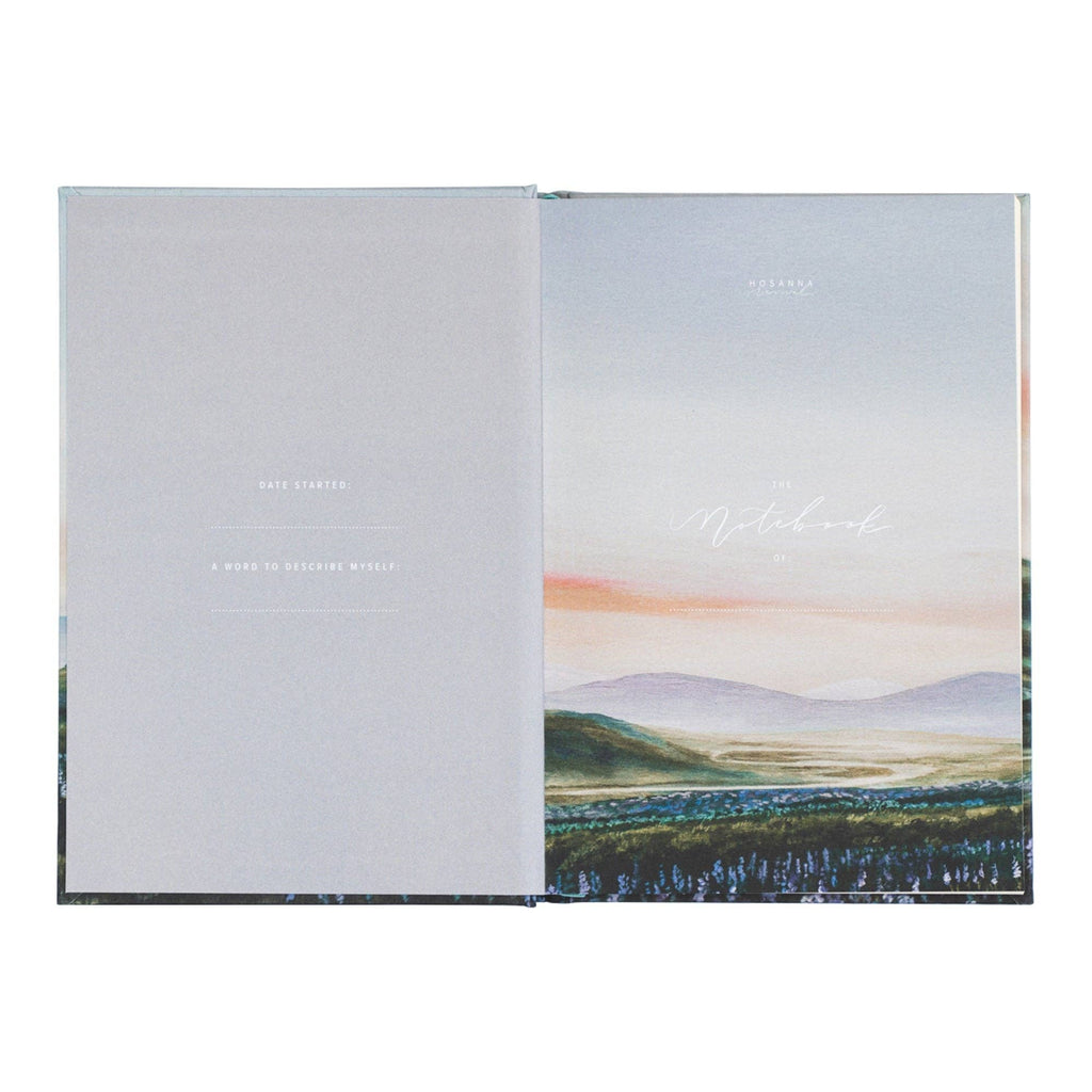 Opening pages printed with the landscape, with spaces for the owner's name and date started