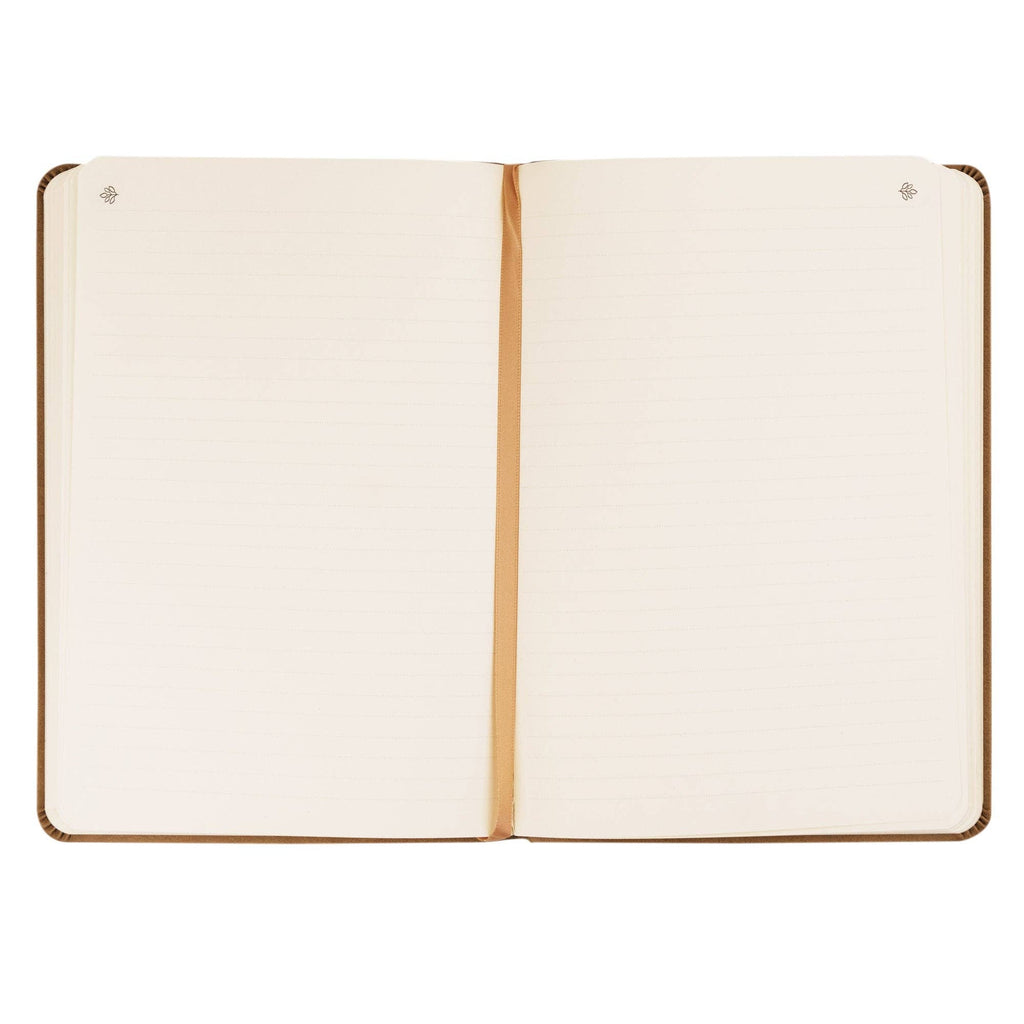 Lined pages with a ribbon bookmark