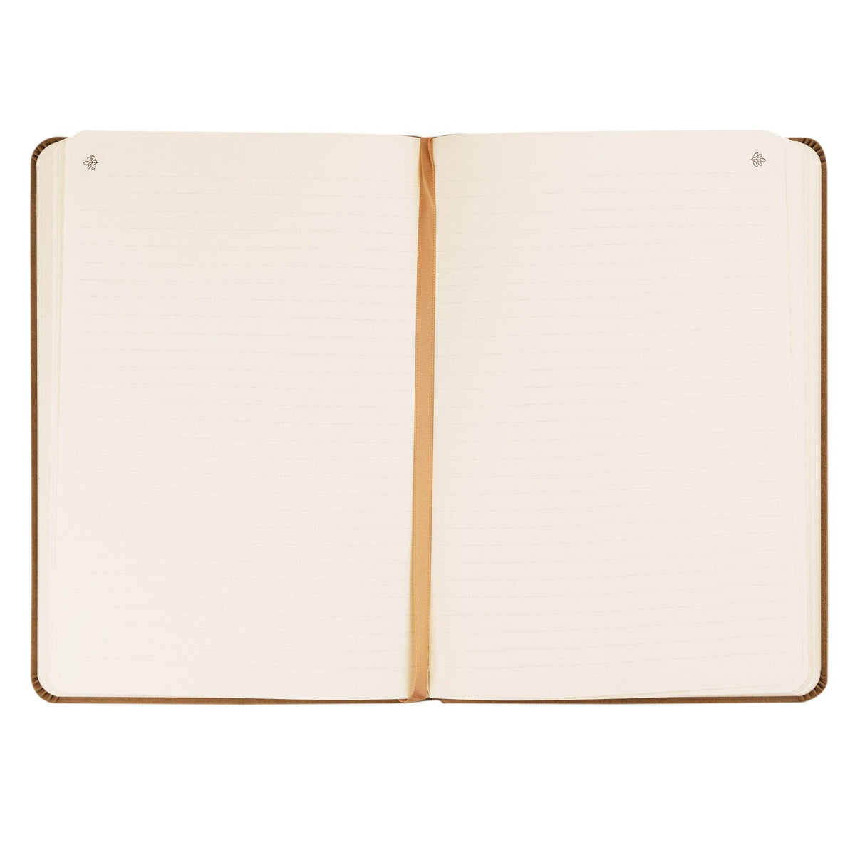 Lined pages with a ribbon bookmark
