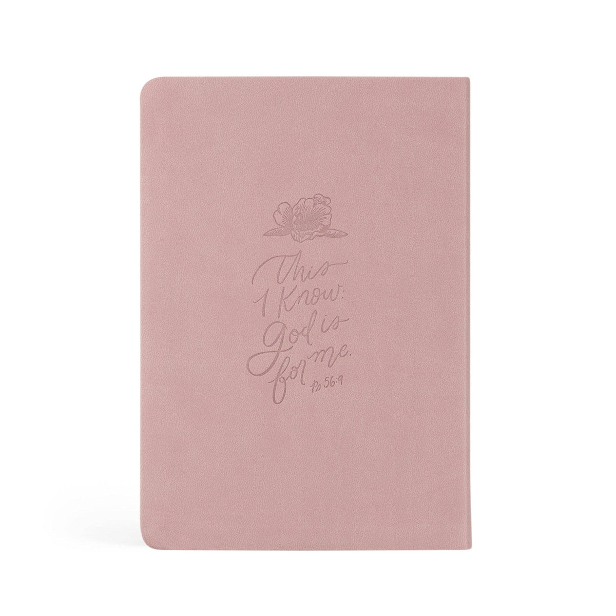 Back cover with Psalm 56:9, "This I know, God is for me", in script