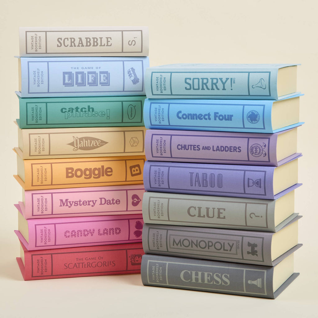 25-Pack Vintage Bookshelf Assortment of Classic Board Games