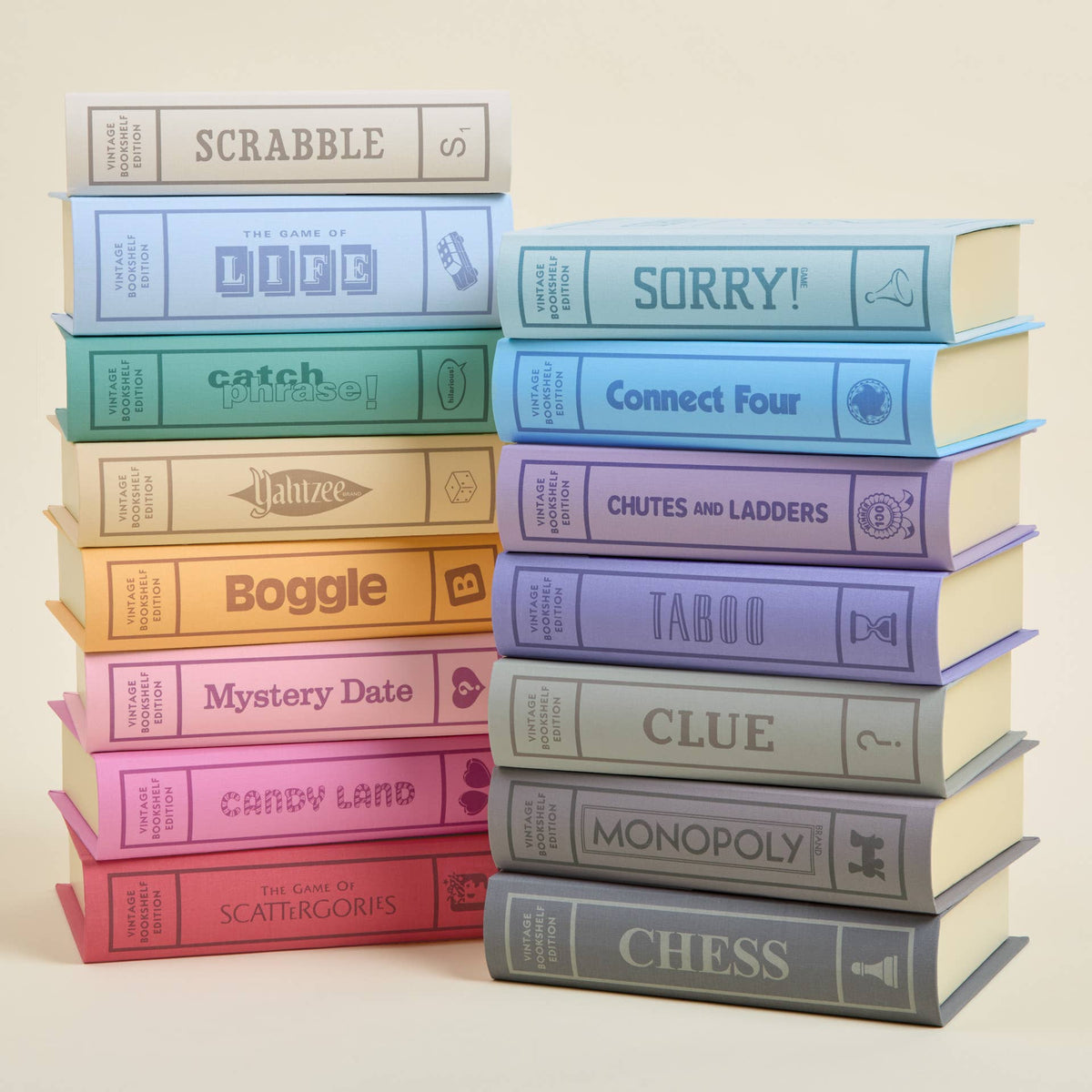 25-Pack Vintage Bookshelf Assortment of Classic Board Games
