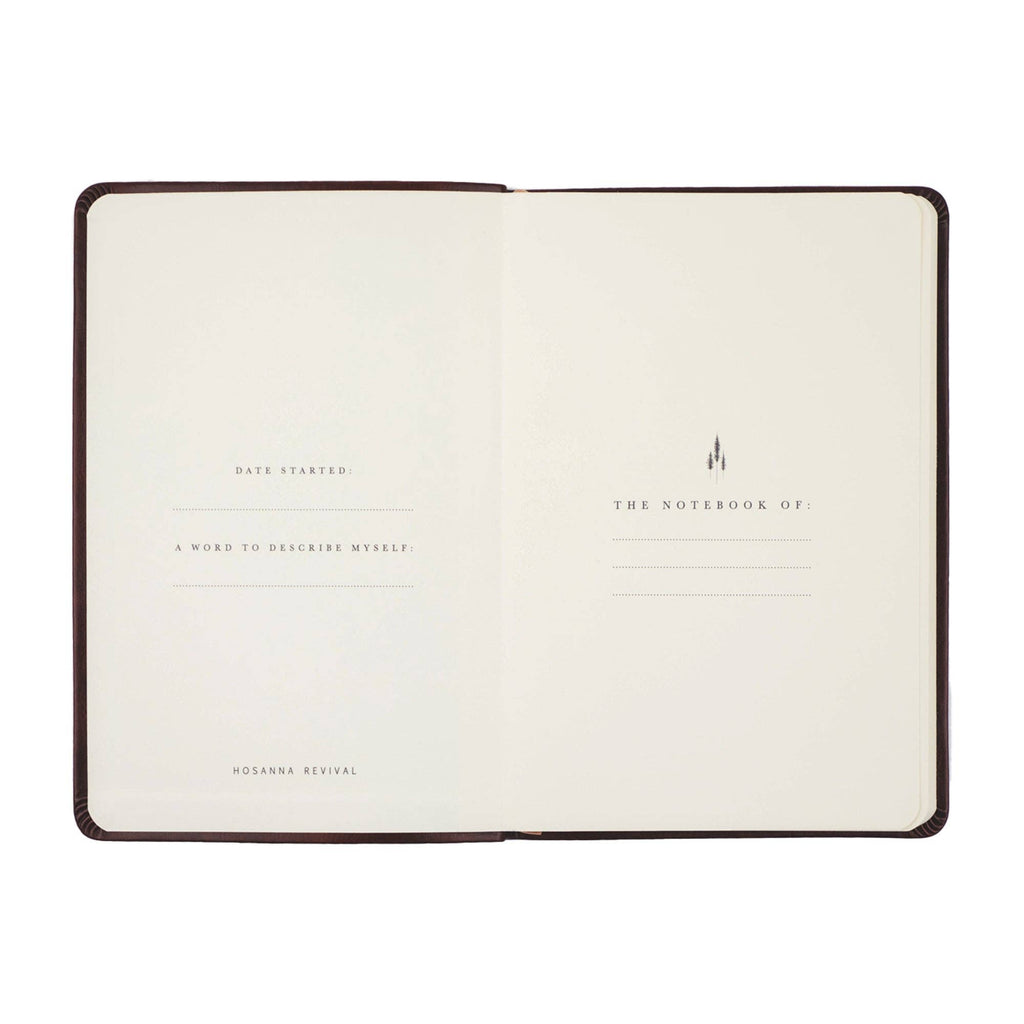 Opening pages with spaces for the owner's name, date started and a word to describe yourself