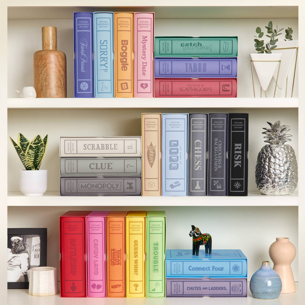 25-Pack Vintage Bookshelf Assortment of Classic Board Games