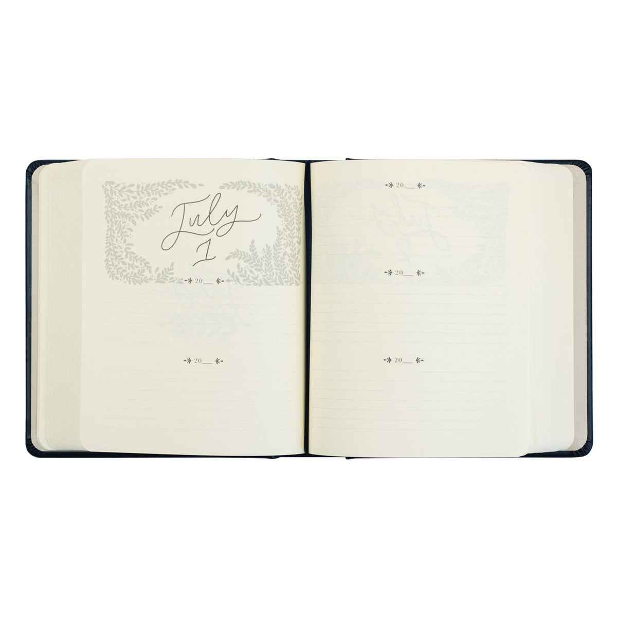 Open journal on July 1: one page per day with dated spaces for each year