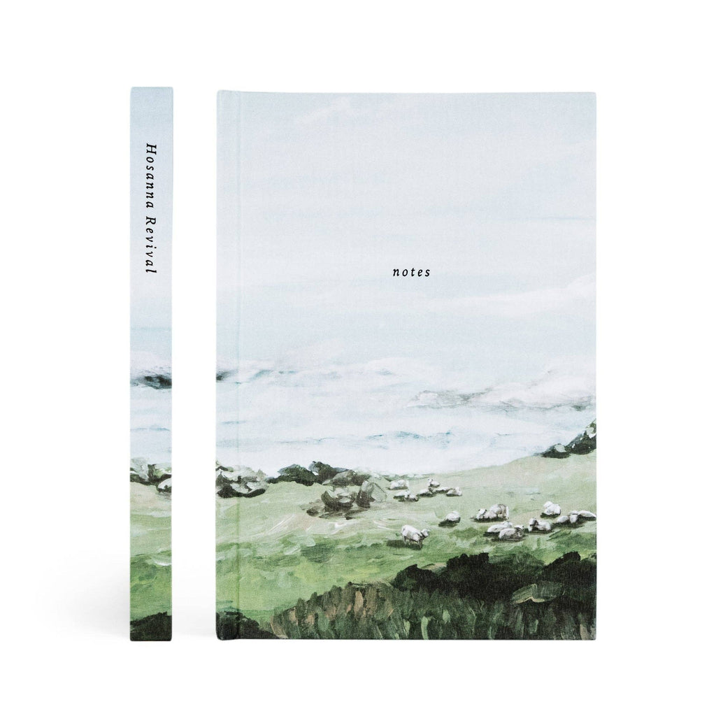 Spine beside the front cover of the green hills notebook