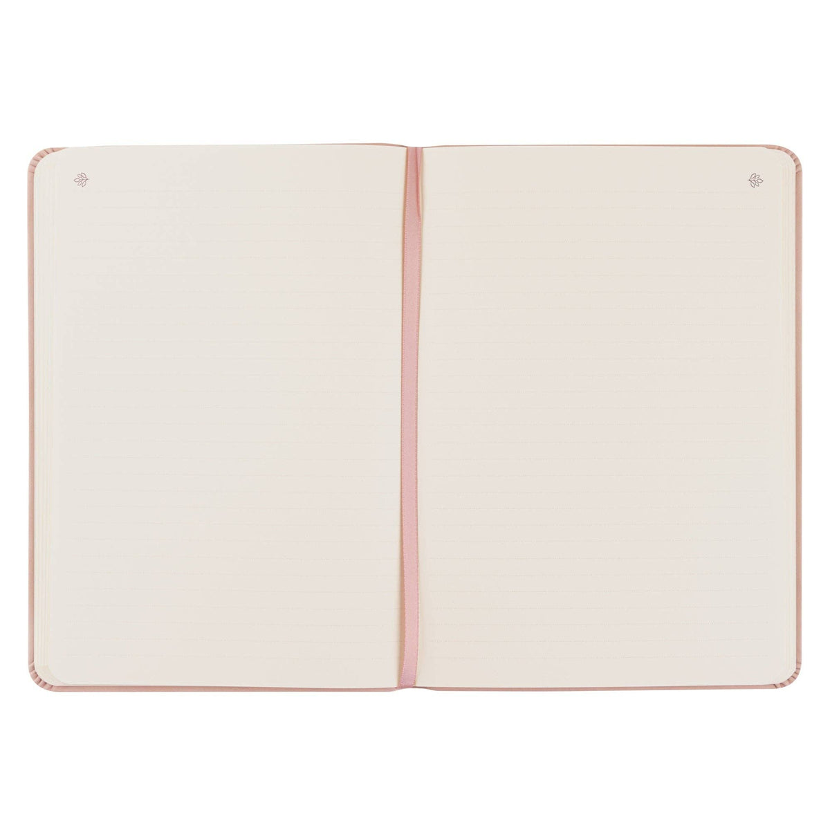 Lined pages with a pink ribbon bookmark