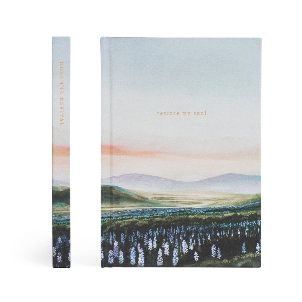 Spine beside the front cover of the lupine landscape notebook