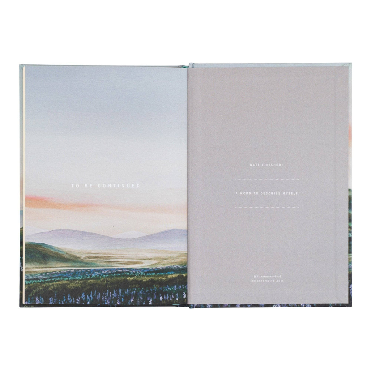 Closing pages printed with the landscape, reading "To be continued"