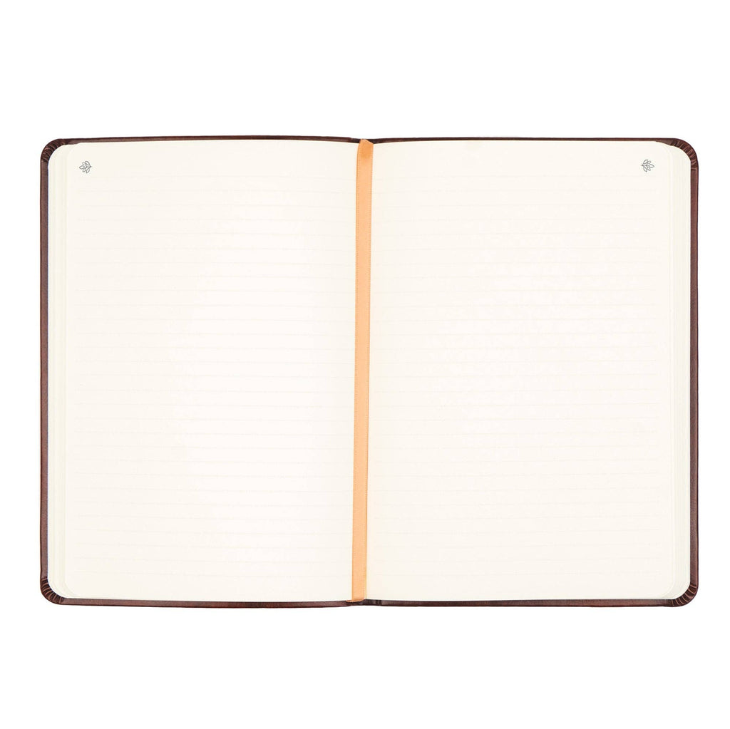 Lined pages with a ribbon bookmark
