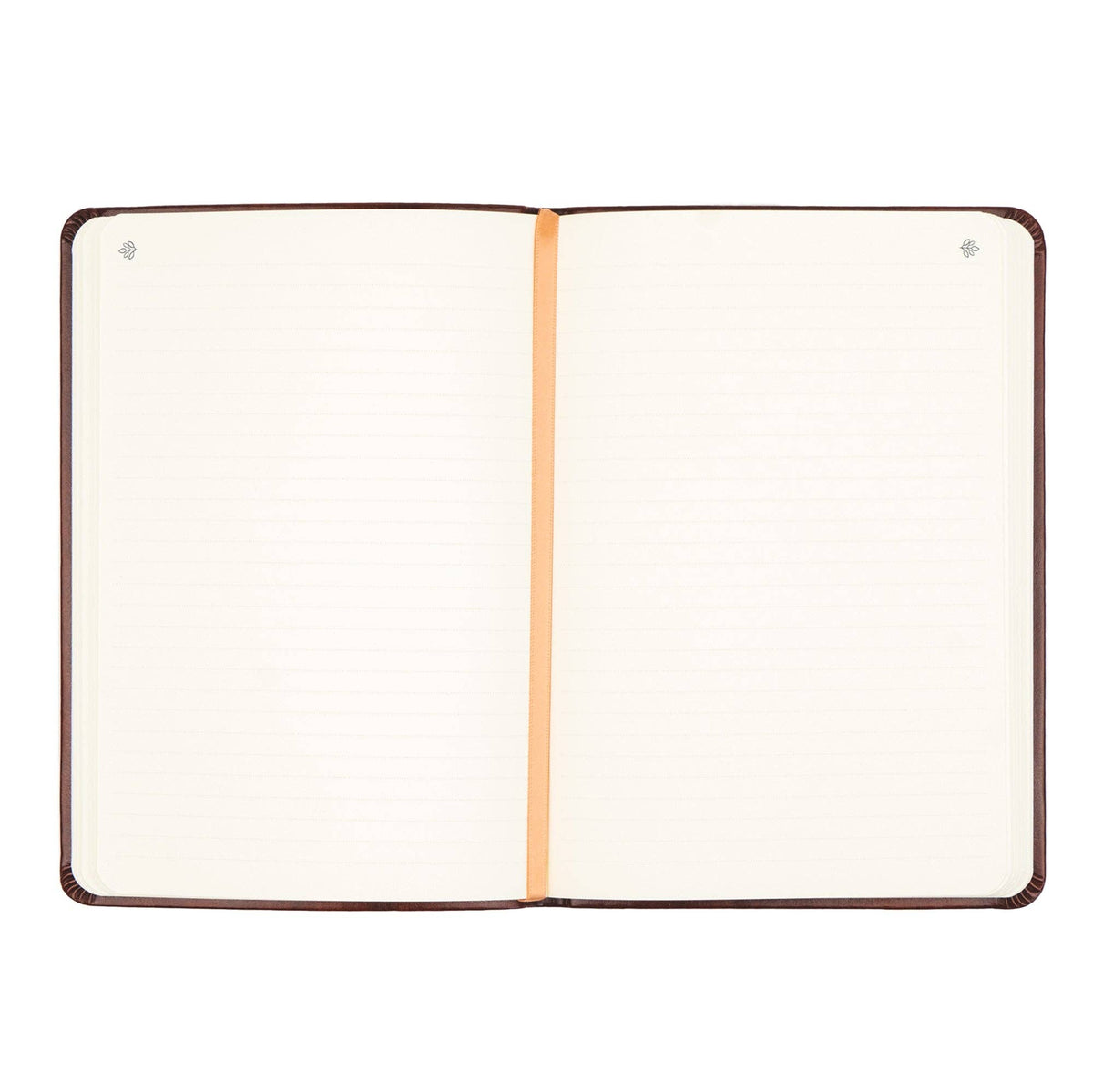 Lined pages with a ribbon bookmark