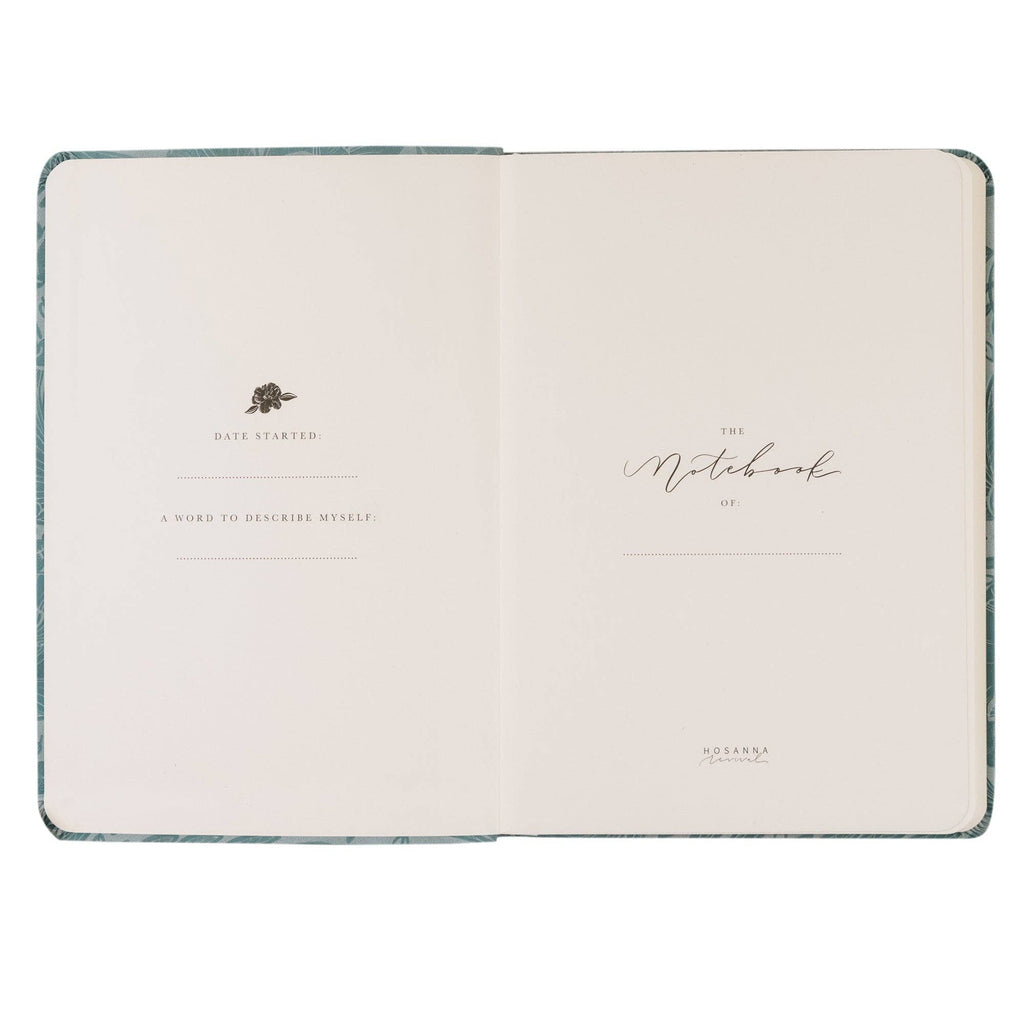 Opening pages with spaces for the owner's name, date started and a word to describe yourself