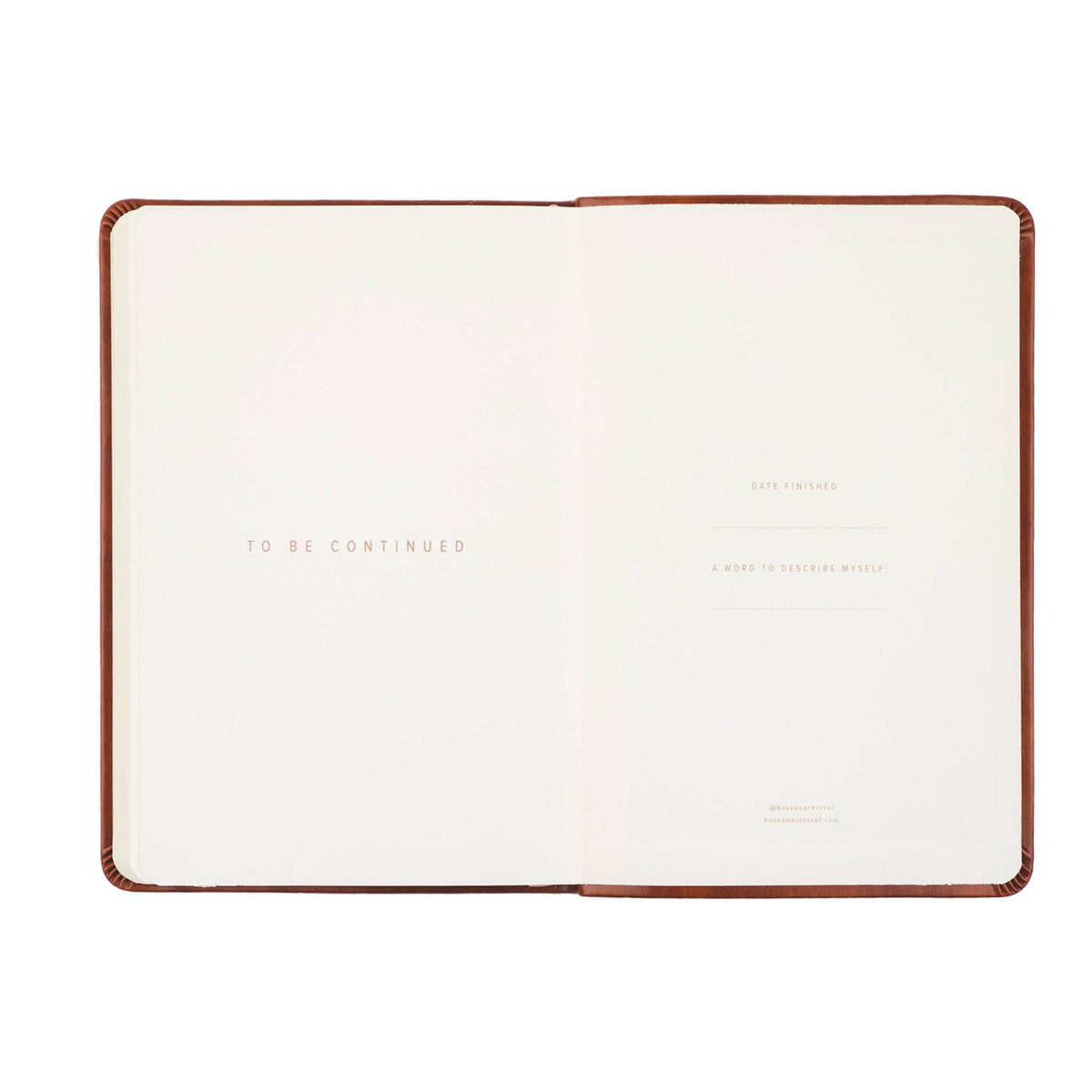 Closing pages reading "To be continued", with spaces for the date finished