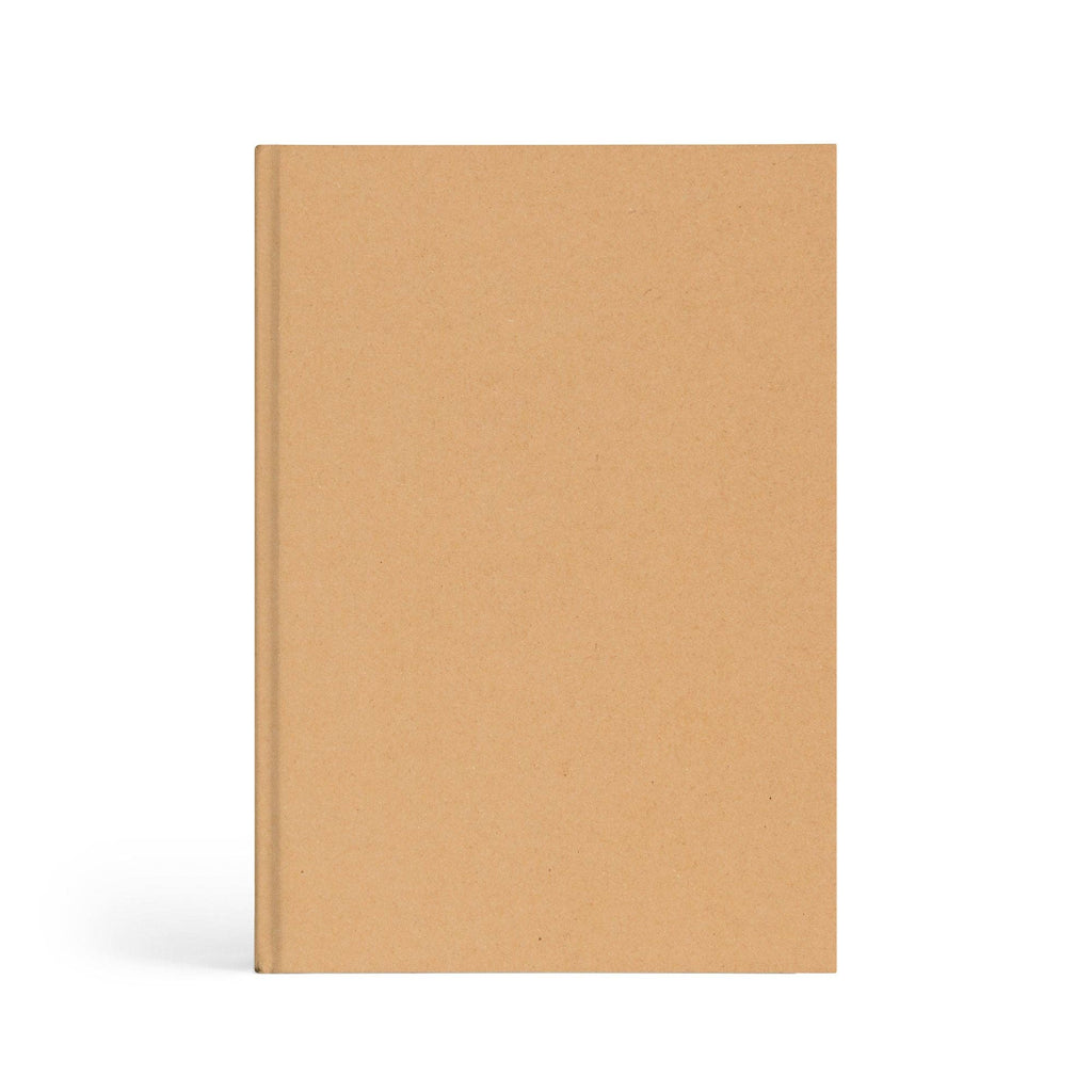 Plain kraft hardcover notebook, front cover