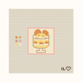 Banana Pudding hand-painted needlepoint canvas: a glass stand filled with banana pudding
