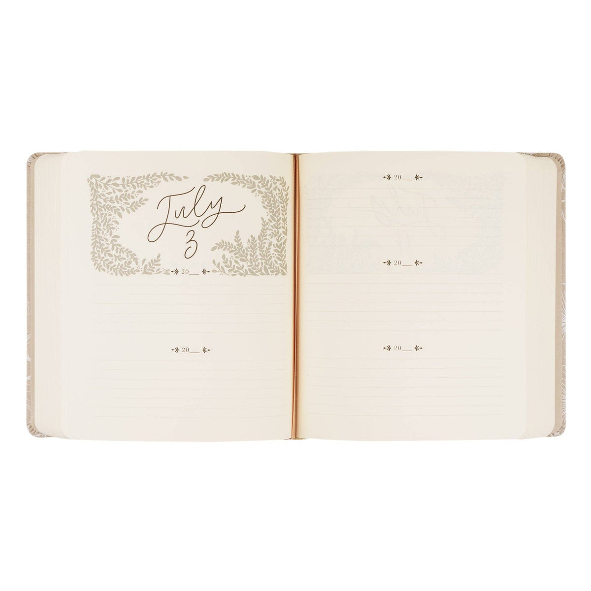 Open journal on July 3: one page per day with dated spaces for each year