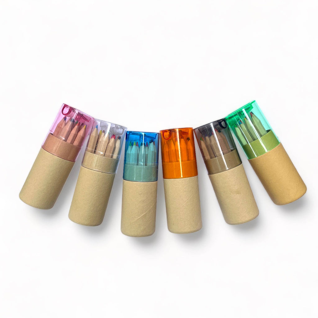 Mini Travel Colored Pencils with Built-In Sharpener