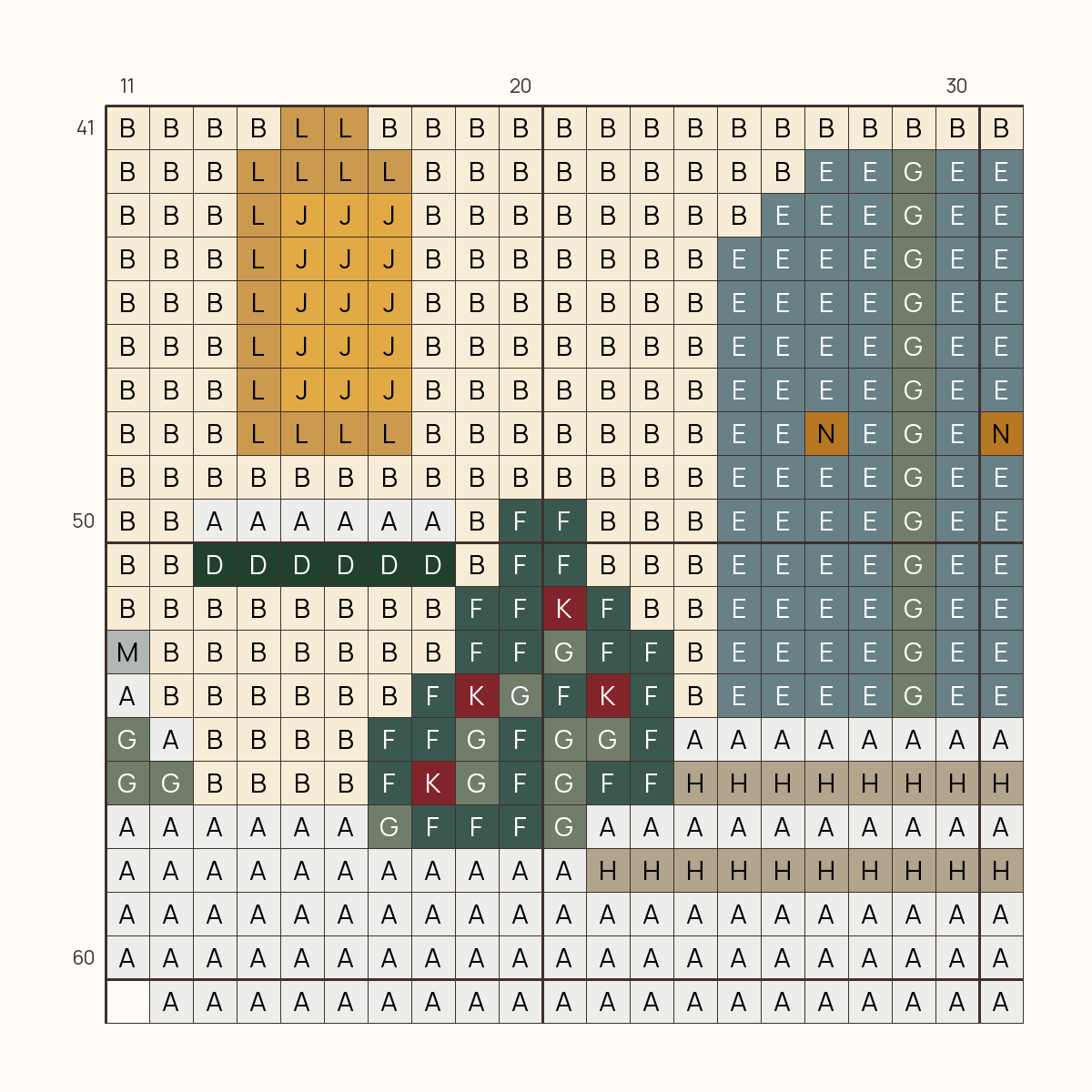 Christmas Church stitch chart, one square per stitch