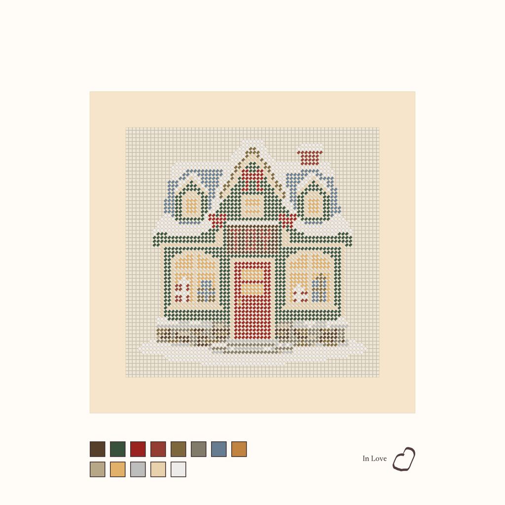 Christmas Toy Shop shown stitched