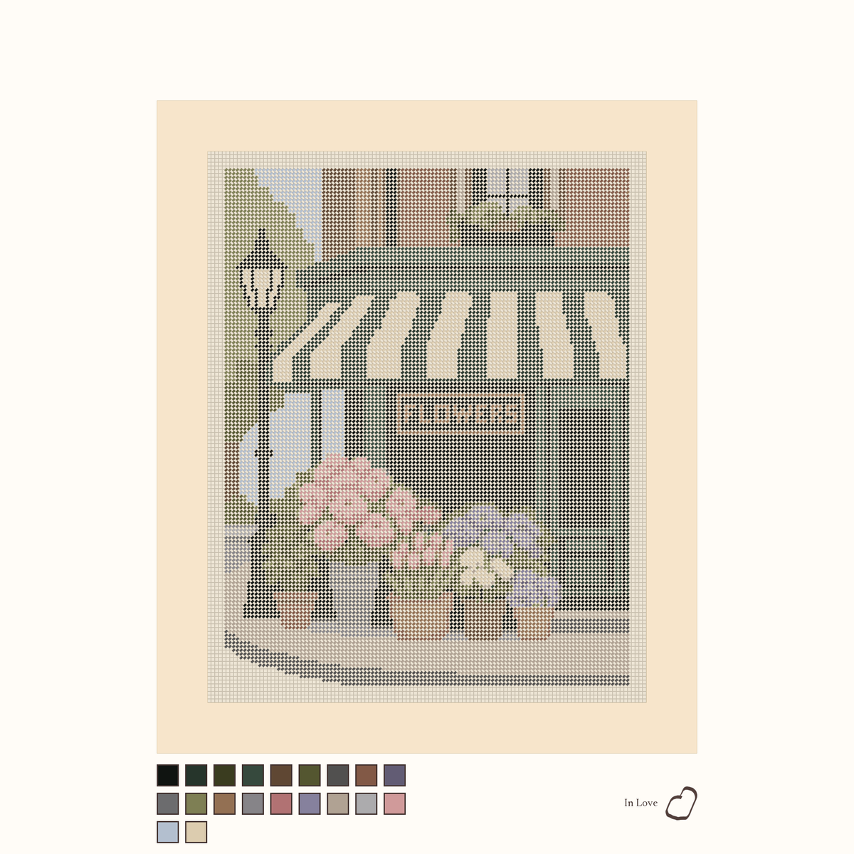 Corner Flower Shop shown stitched