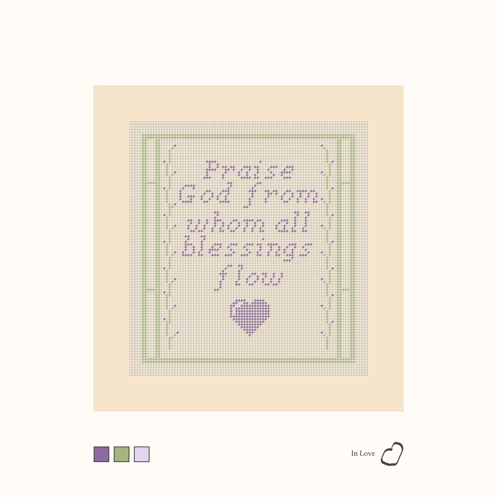 Doxology shown stitched