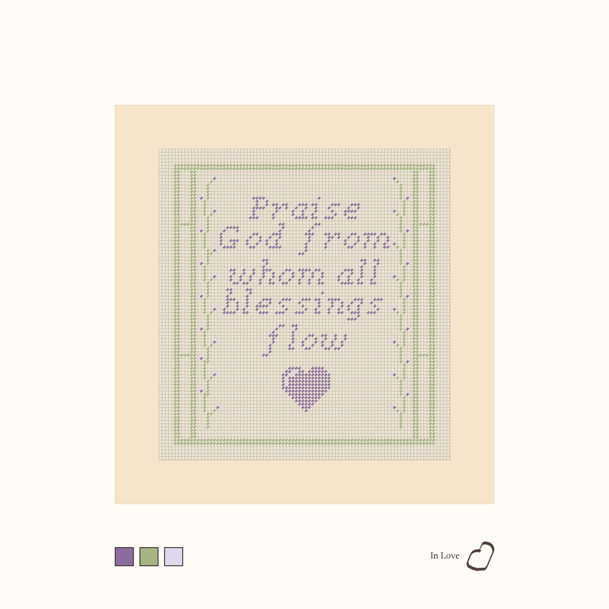 Doxology shown stitched