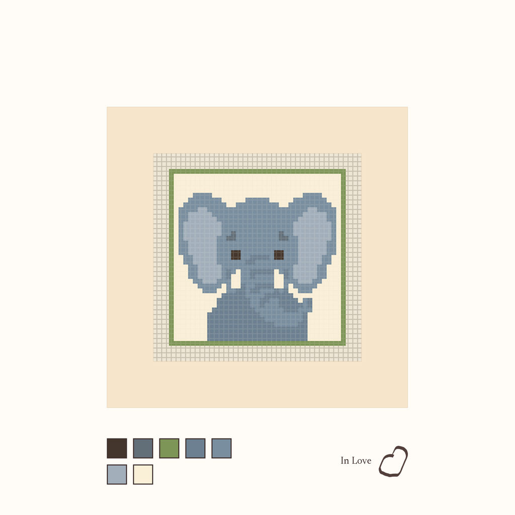 Elephant design as painted: a pleasant elephant