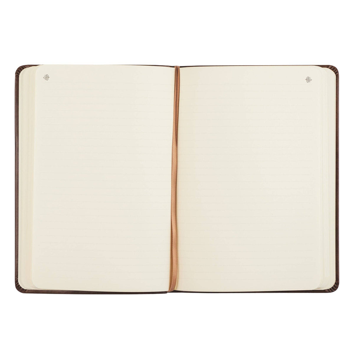 Lined pages with a ribbon bookmark