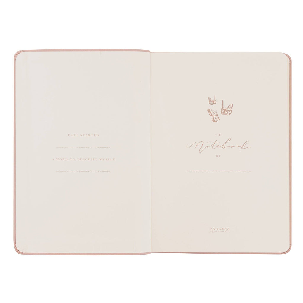 Opening pages with butterflies and spaces for the owner's name and date started