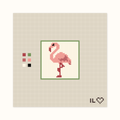 Flamingo hand-painted needlepoint canvas: a pleasant flamingo