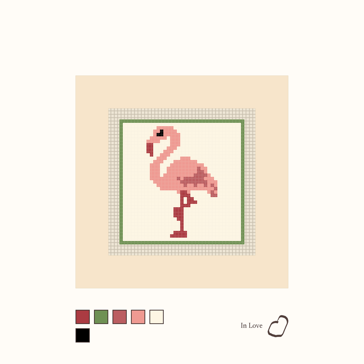 Flamingo design as painted: a pleasant flamingo