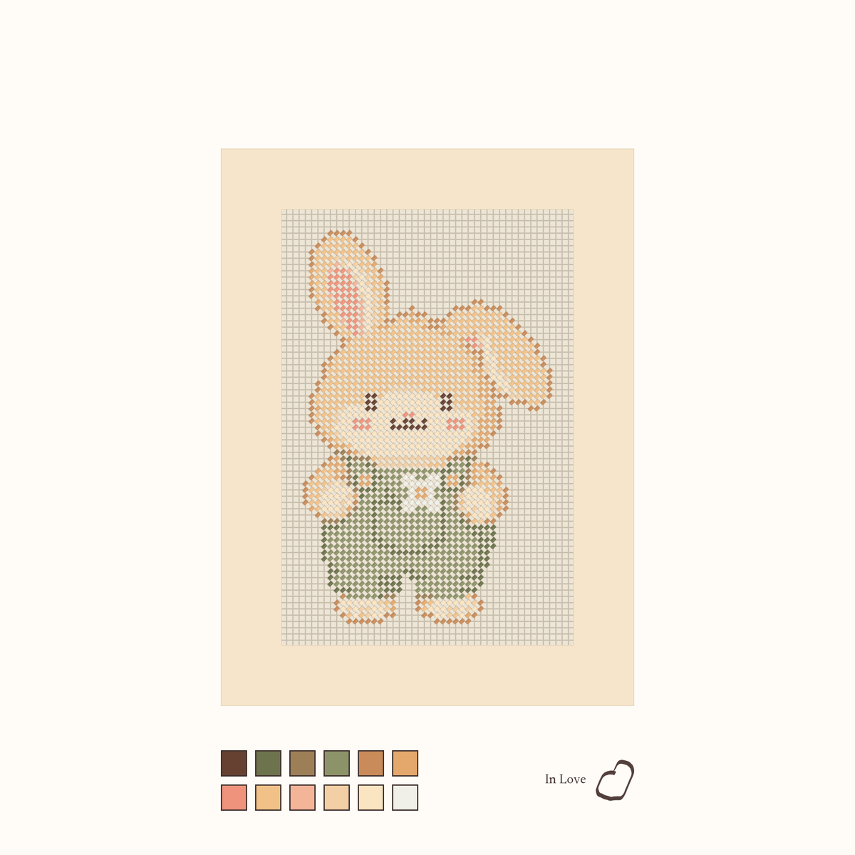 Friendly Bunny shown stitched