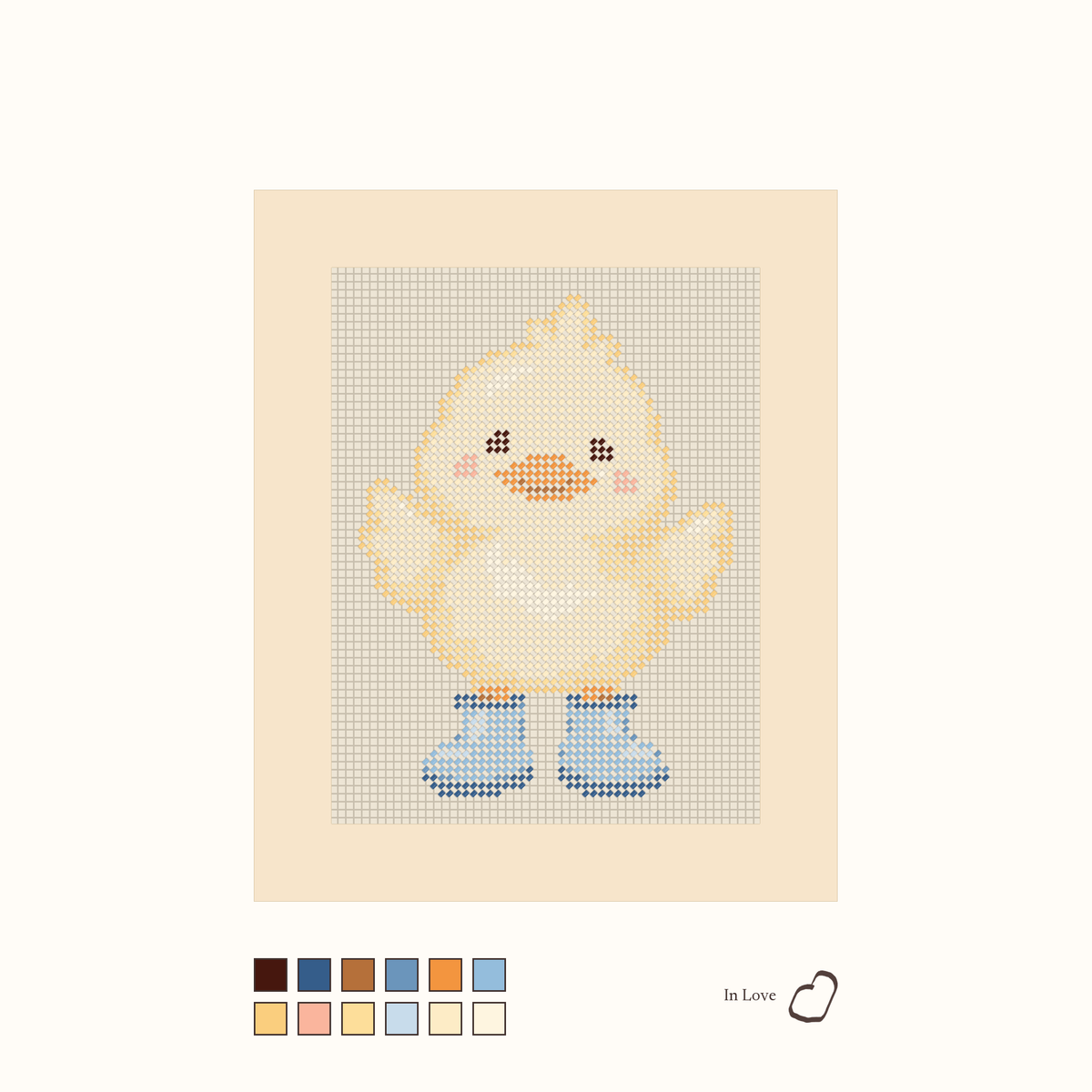 Friendly Duck shown stitched