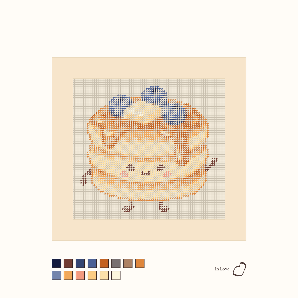 Friendly Pancakes shown stitched