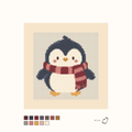 Friendly Penguin design as painted: a friendly penguin smiling and waving