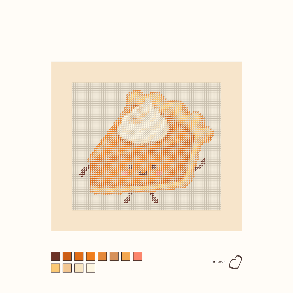 Friendly Pumpkin Pie shown stitched