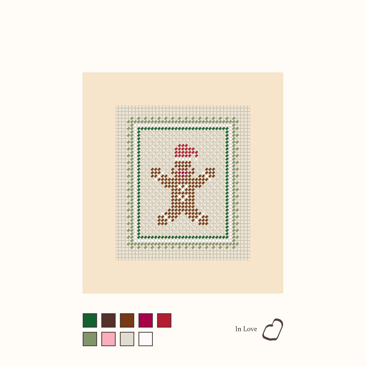 Gingerbread Man shown stitched