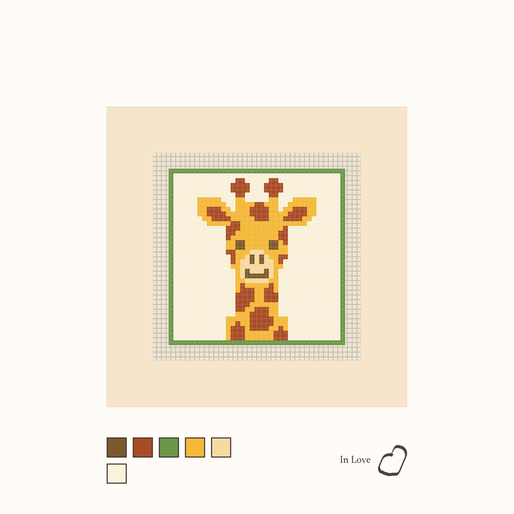 Giraffe design as painted: a pleasant giraffe