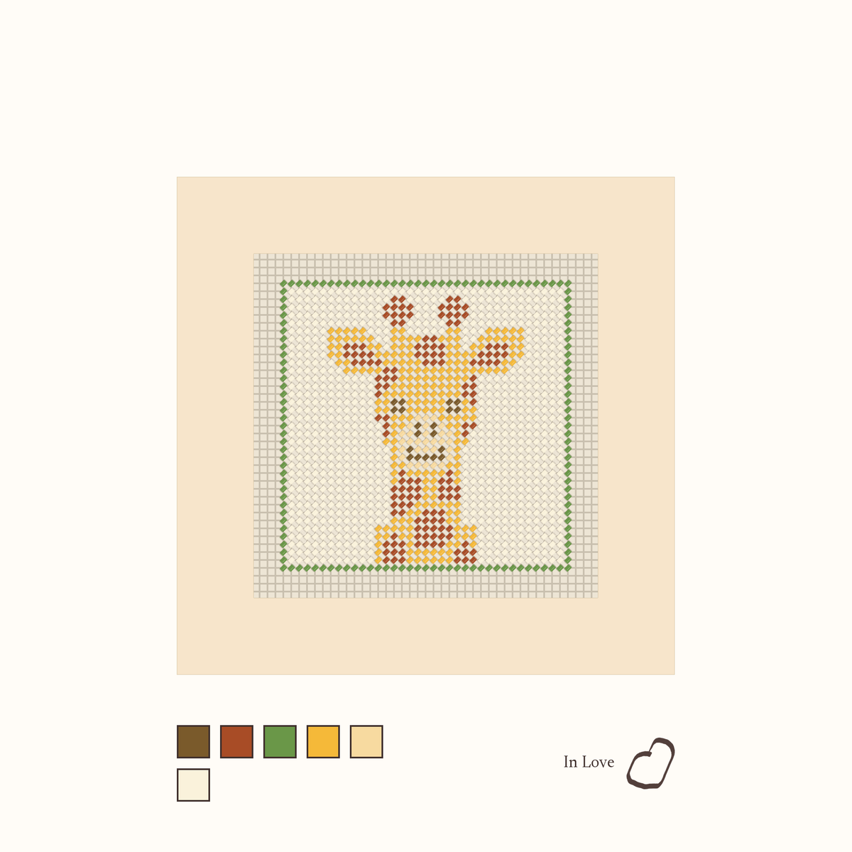 Giraffe shown stitched