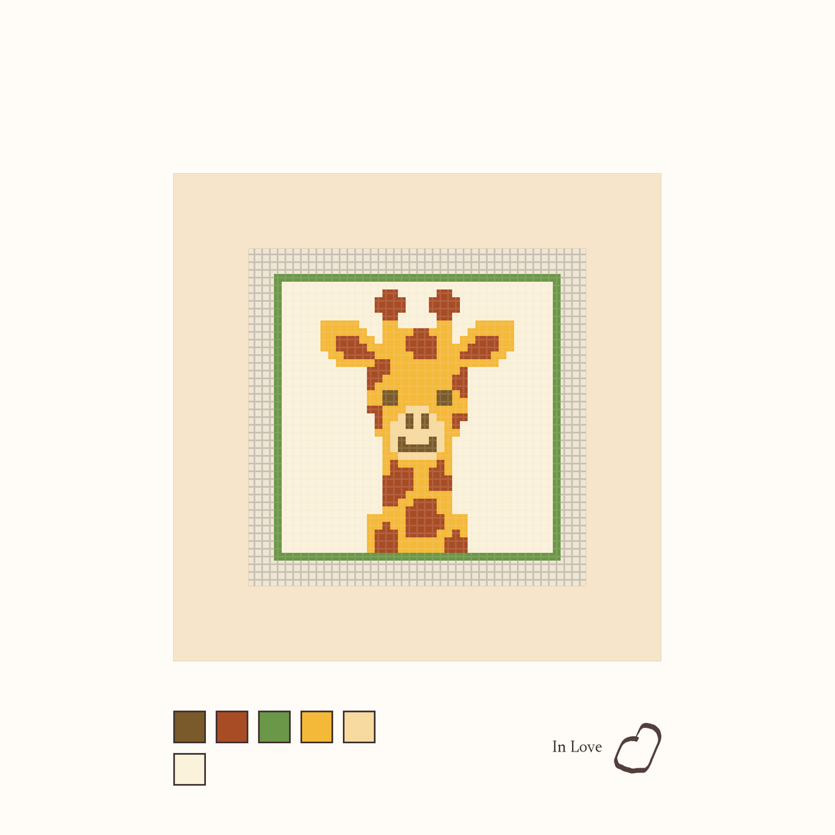 Giraffe design as painted: a pleasant giraffe