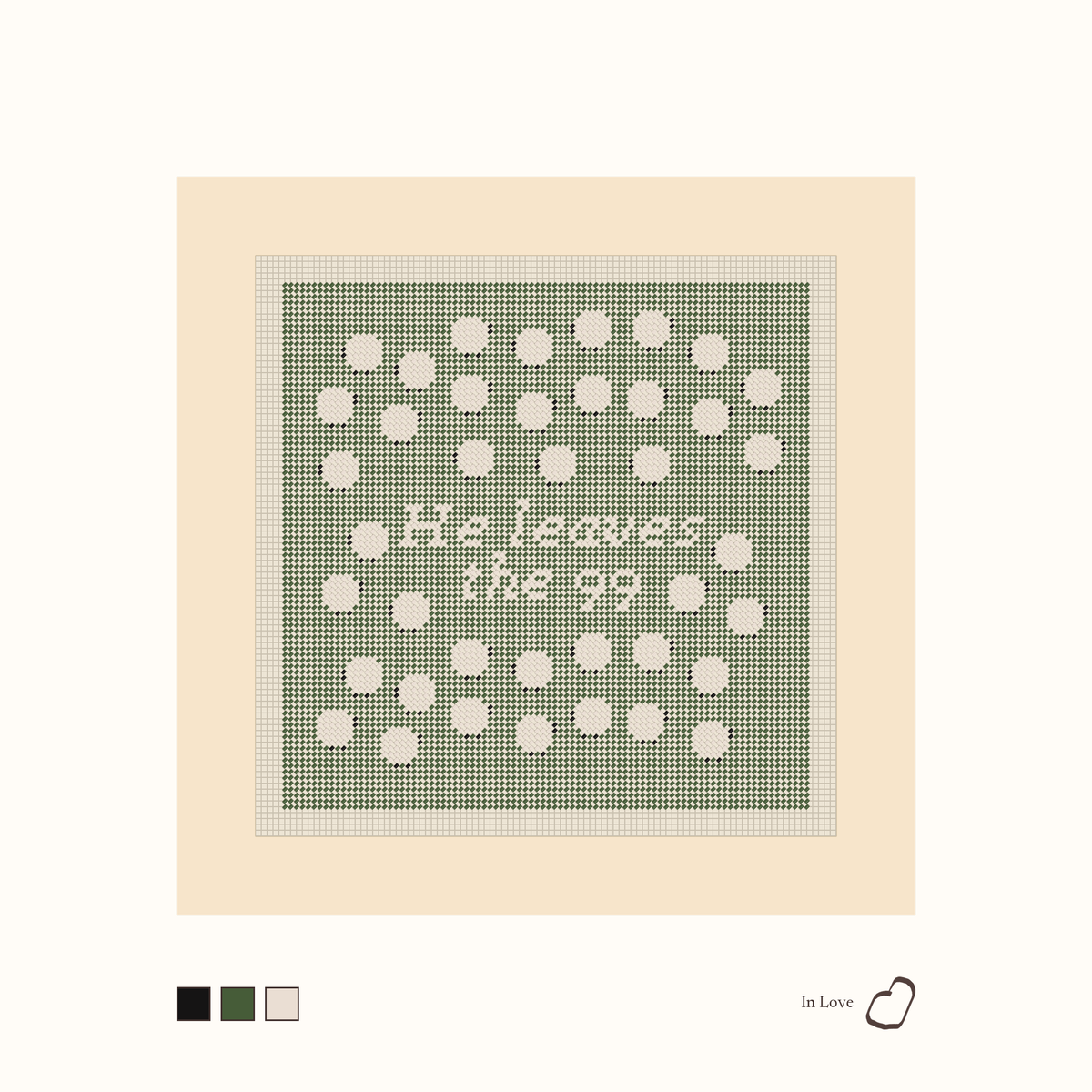 He Leaves The 99 shown stitched