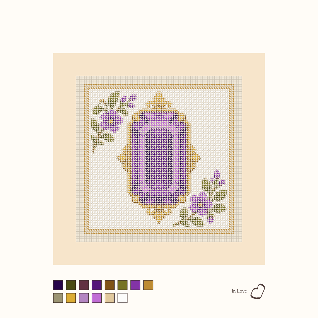 Heirloom Amethyst shown stitched