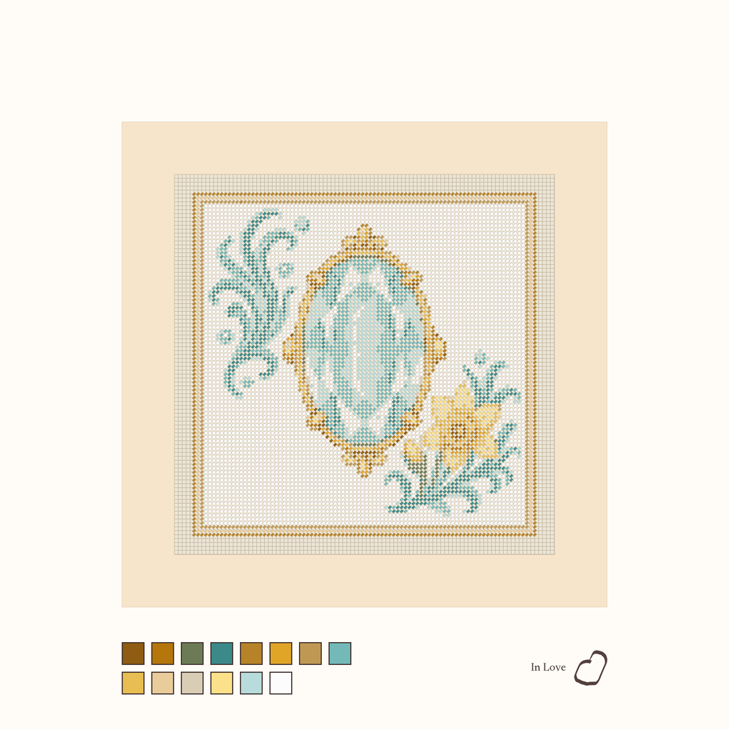 Heirloom Aquamarine shown stitched