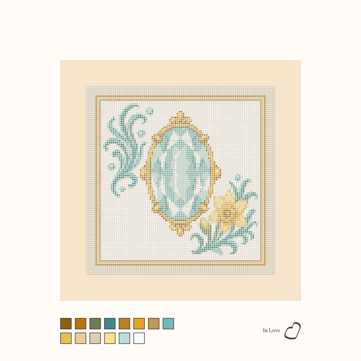 Heirloom Aquamarine shown stitched