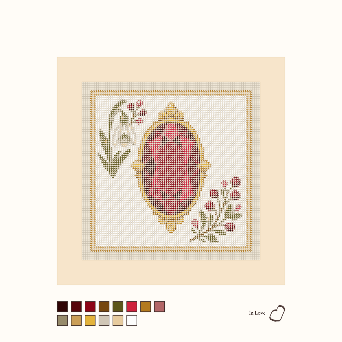 Heirloom Garnet shown stitched