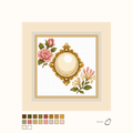 Heirloom Pearl design as painted: a shiny pearl placed between flowers