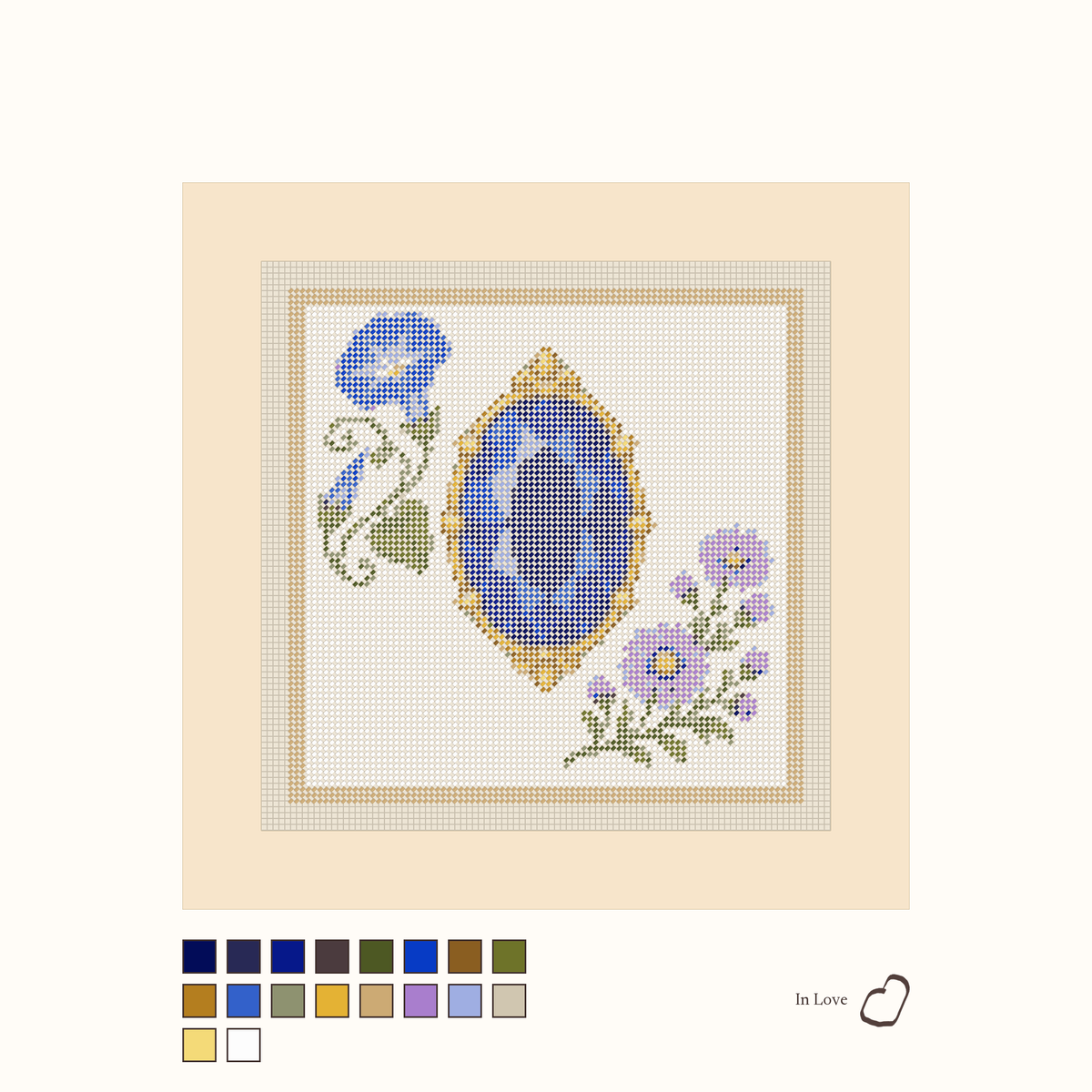 Heirloom Sapphire shown stitched