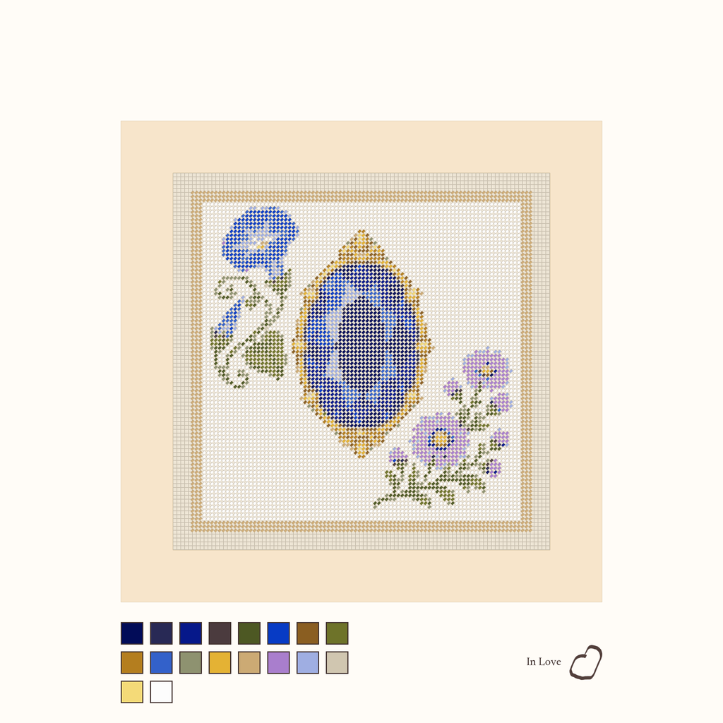 Heirloom Sapphire shown stitched