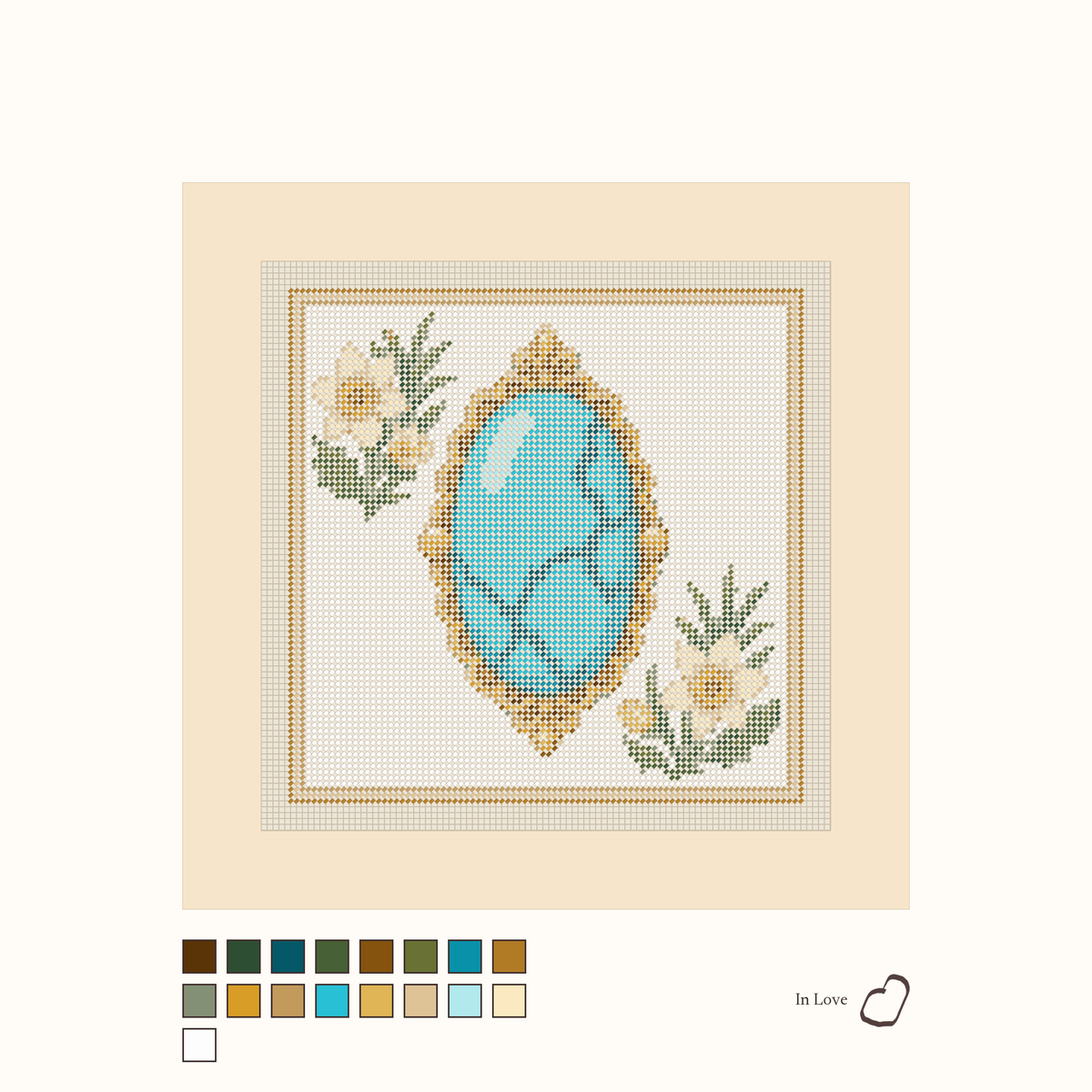 Heirloom Turquoise shown stitched